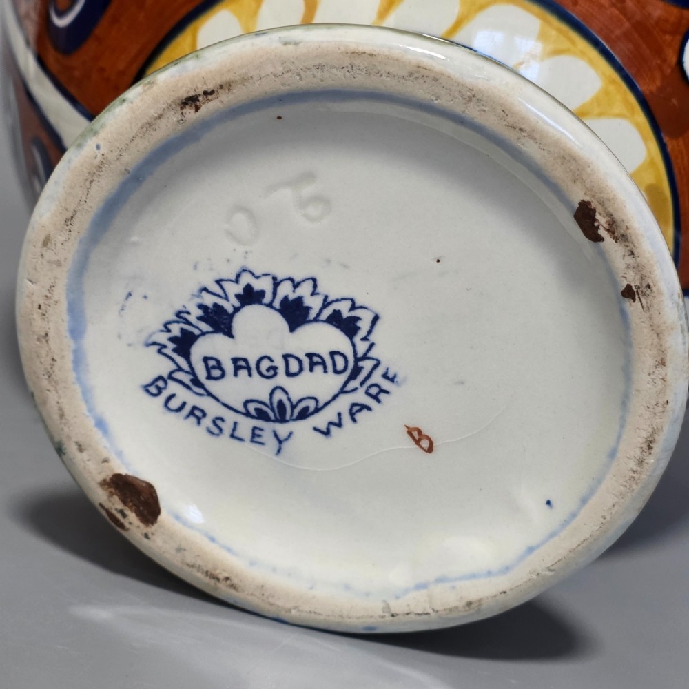 Frederick / Charlotte Rhead Bursley Ware “Bagdad” Art Deco Vase 1920s – 31cm View XII