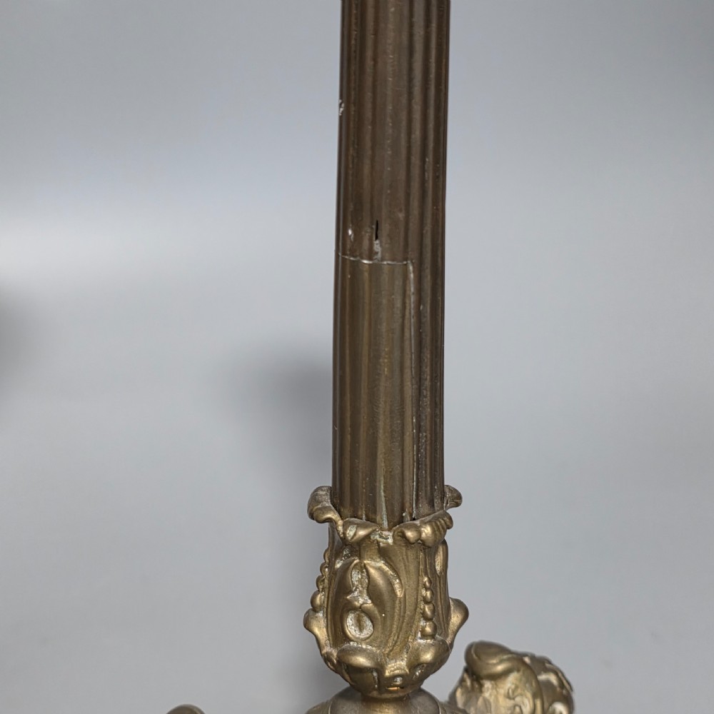Pr Candlesticks Napoléon III Bronze/Brass Lion Paw Feet French Antique 19thc View VIII