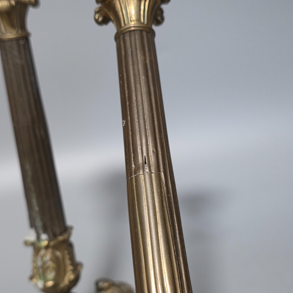 Pr Candlesticks Napoléon III Bronze/Brass Lion Paw Feet French Antique 19thc View IX