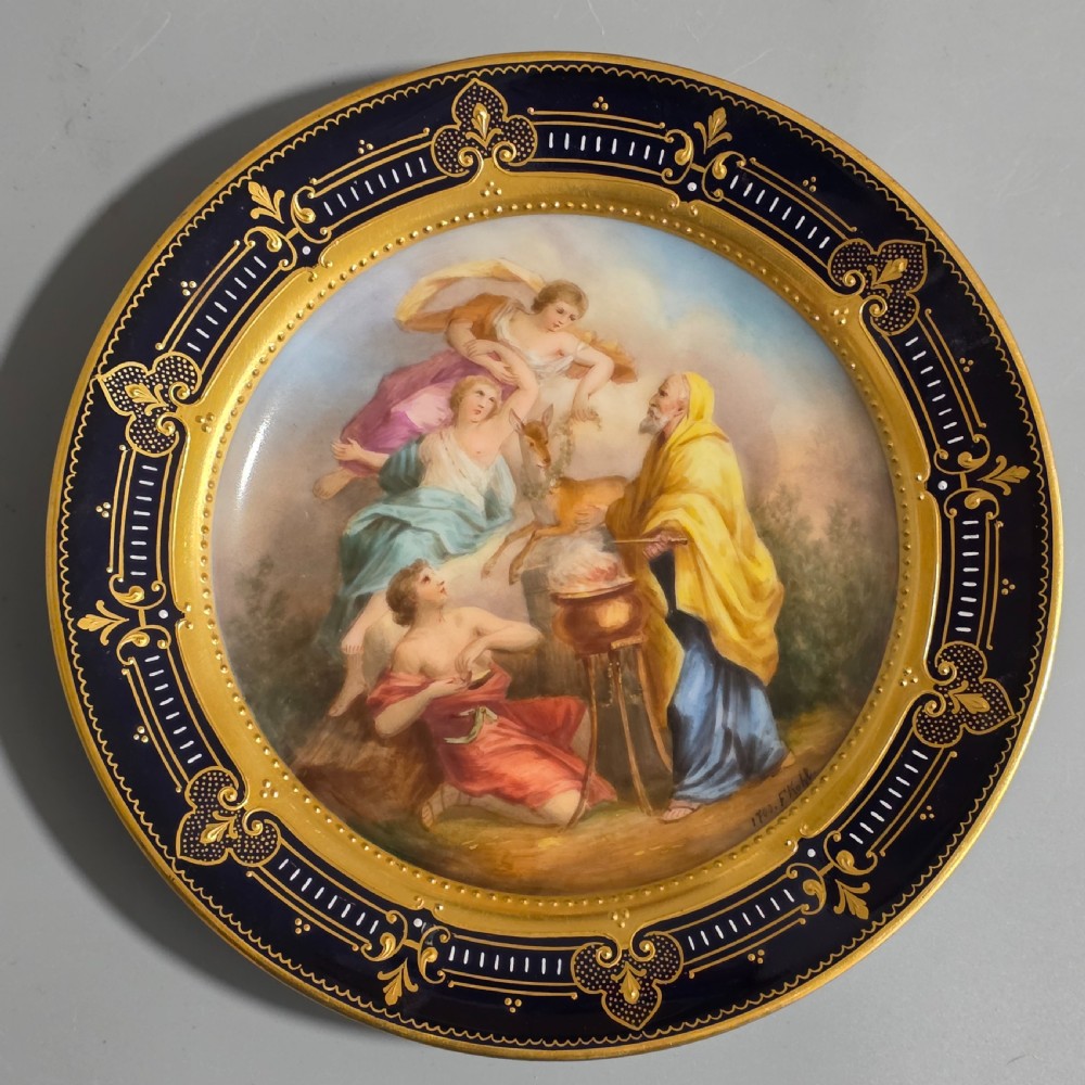 Superb 19thc Vienna Handpainted Plate signed F.Kohl