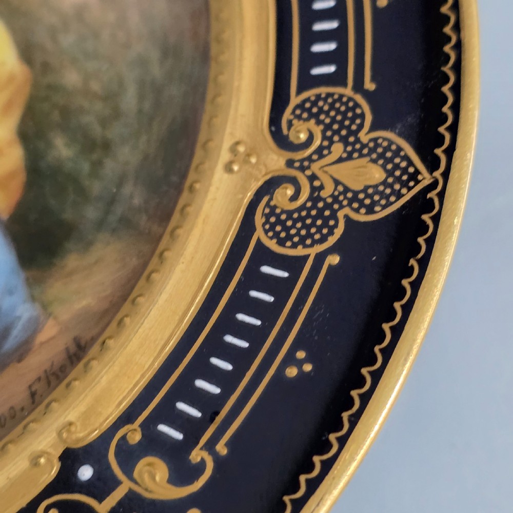 Superb 19thc Vienna Handpainted Plate signed F.Kohl View II