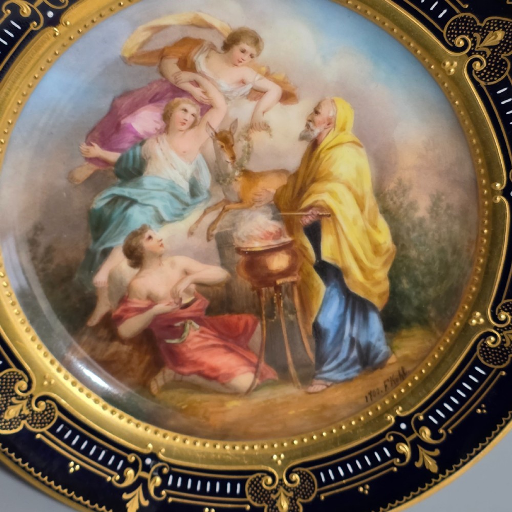 Superb 19thc Vienna Handpainted Plate signed F.Kohl View V