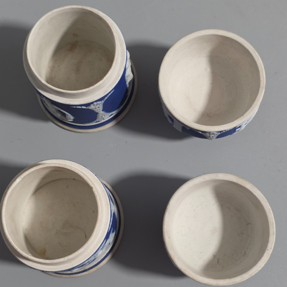 Rare 19th-Century Wedgwood Jasperware Match Boxes Taper Top (Pair) View XV