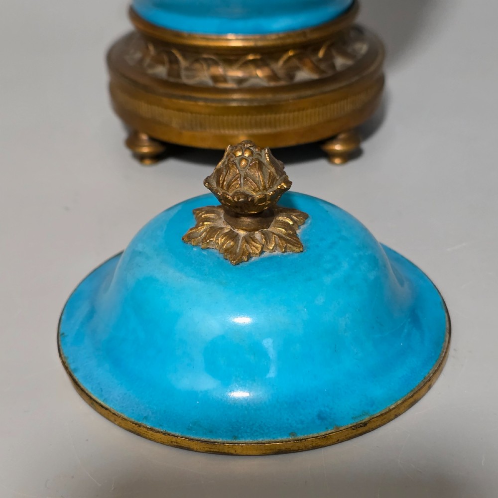Exquisite 19thc Gilt Bronze Mounted Painted Sevres Vase 21,5cm View V