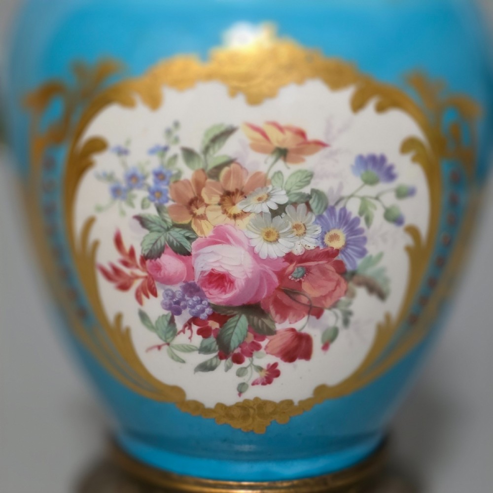 Exquisite 19thc Gilt Bronze Mounted Painted Sevres Vase 21,5cm View XVII