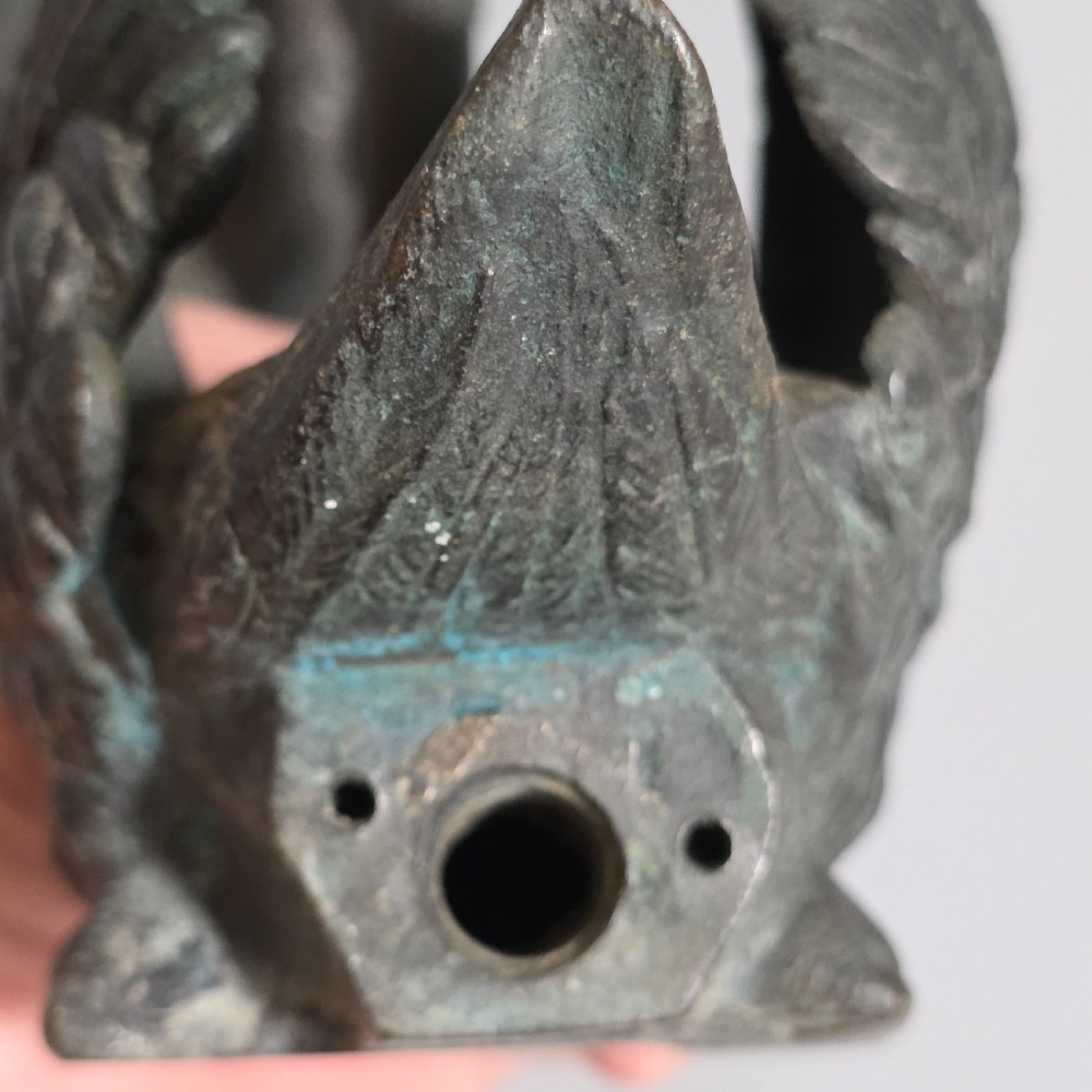 Rare Pair of 19th-Century Bronze Swan Fountain Spouts — Exquisite Detail and Patina View XVIII