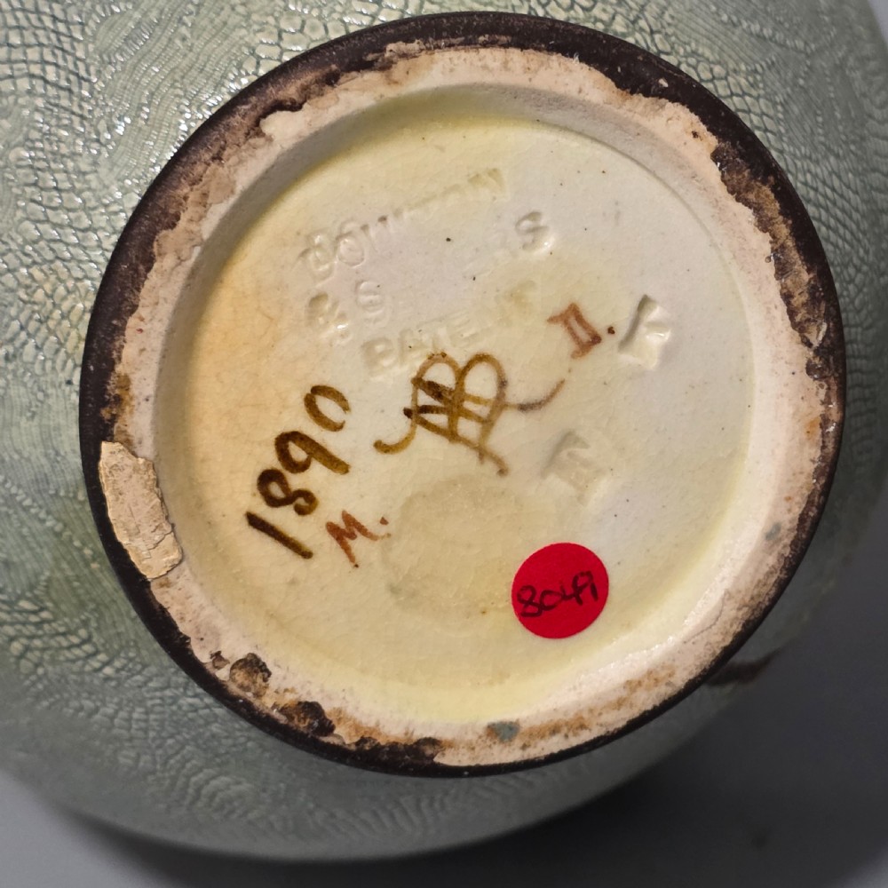 Elegant Rare Pair of Doulton Lambeth Faience Vases – Slaters Patent, c.1880 View IX