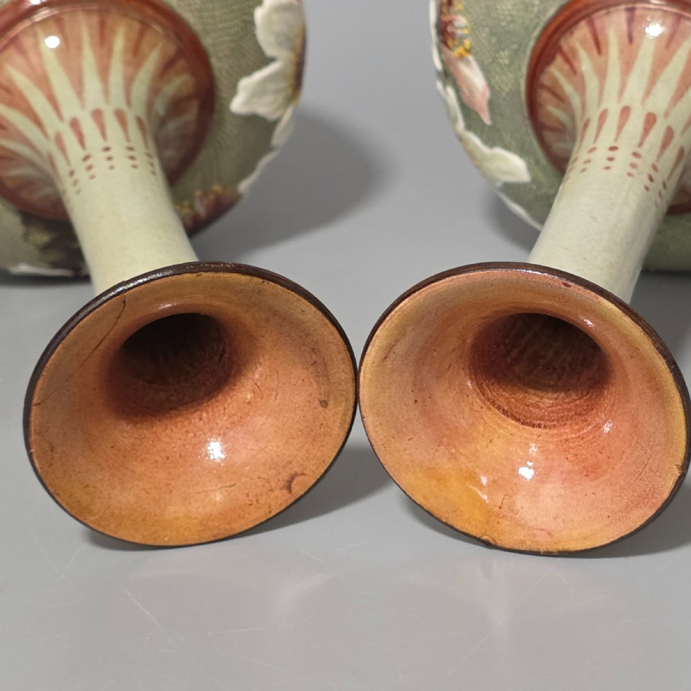 Elegant Rare Pair of Doulton Lambeth Faience Vases – Slaters Patent, c.1880 View XIV