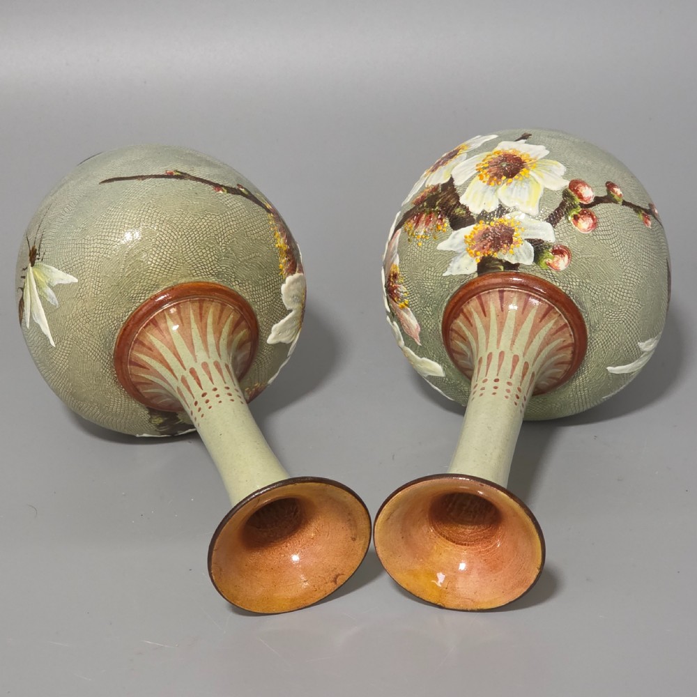 Elegant Rare Pair of Doulton Lambeth Faience Vases – Slaters Patent, c.1880 View XV