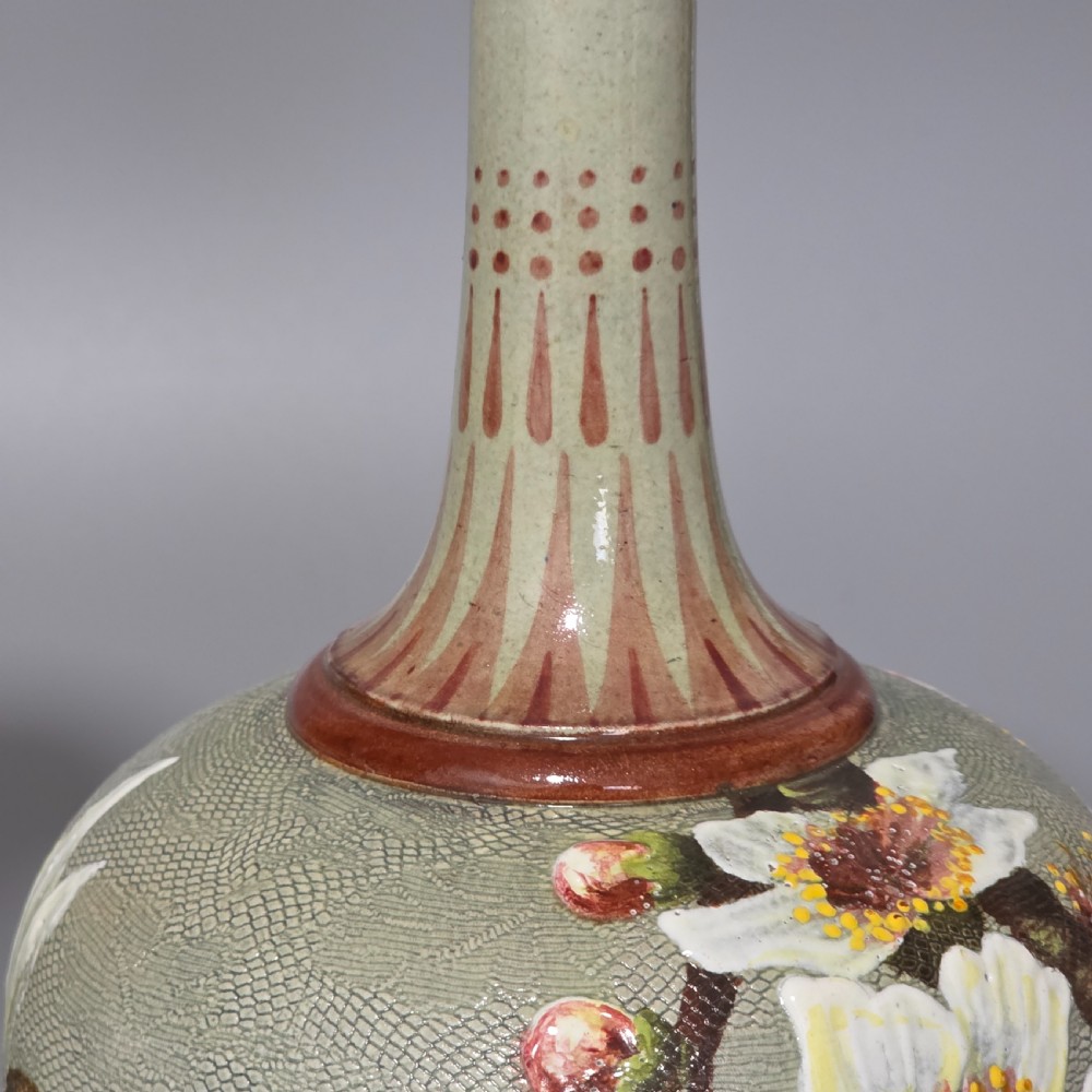 Elegant Rare Pair of Doulton Lambeth Faience Vases – Slaters Patent, c.1880 View XVI