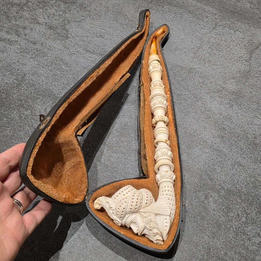 Exceptional 40.5cm Long Vintage Meerschaum Pipe of a Turk View II