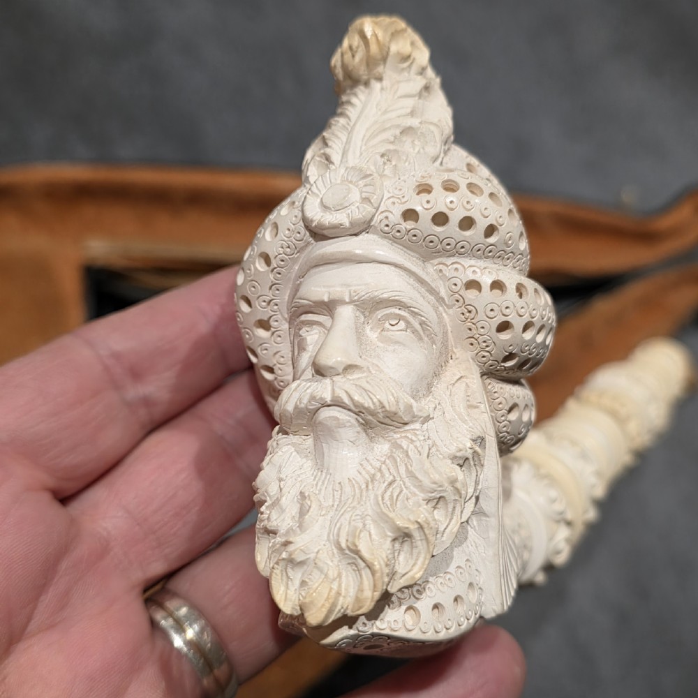 Exceptional 40.5cm Long Vintage Meerschaum Pipe of a Turk View III