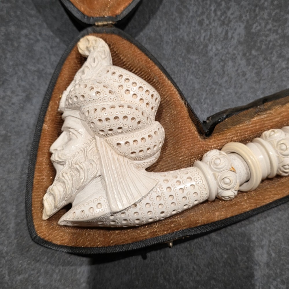 Exceptional 40.5cm Long Vintage Meerschaum Pipe of a Turk View IV