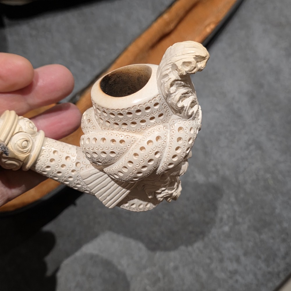 Exceptional 40.5cm Long Vintage Meerschaum Pipe of a Turk View XIX