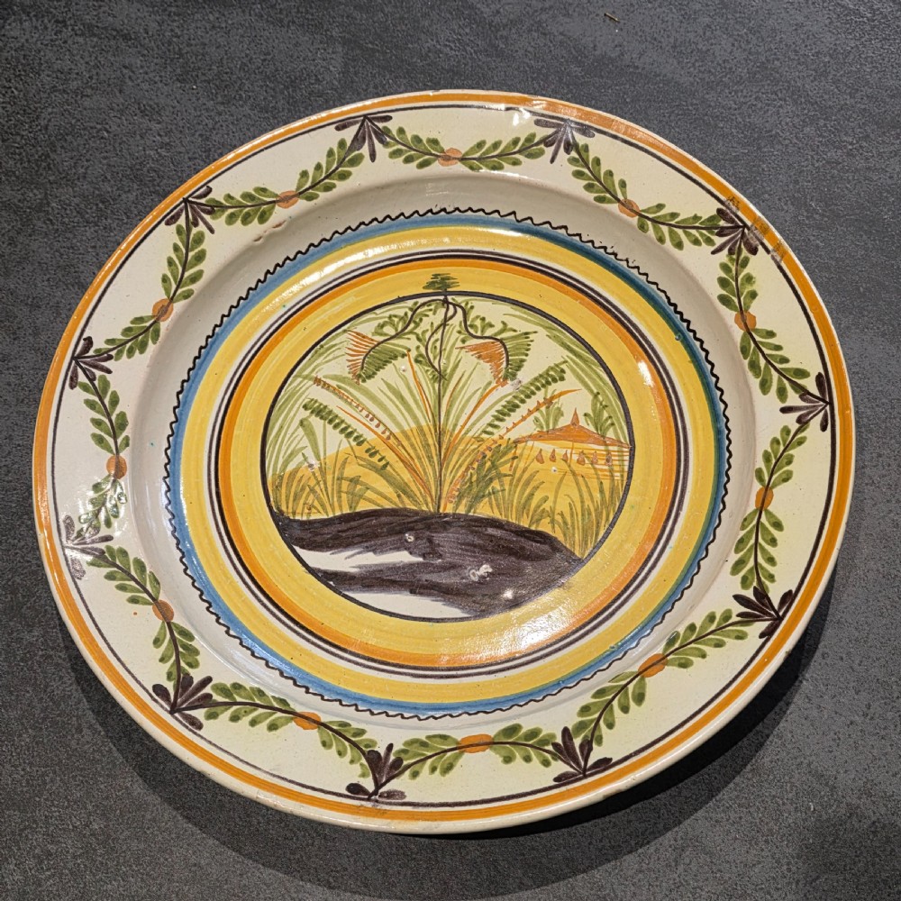 Fine 40cm Continental Faience Charger/Bowl – Late 18thc - Old Christies label