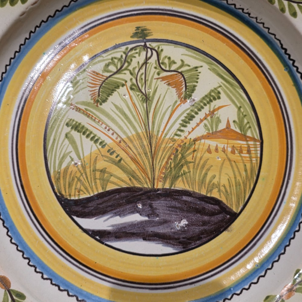 Fine 40cm Continental Faience Charger/Bowl – Late 18thc - Old Christies label View II