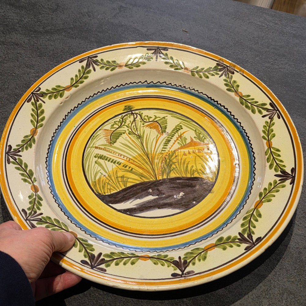 Fine 40cm Continental Faience Charger/Bowl – Late 18thc - Old Christies label View III