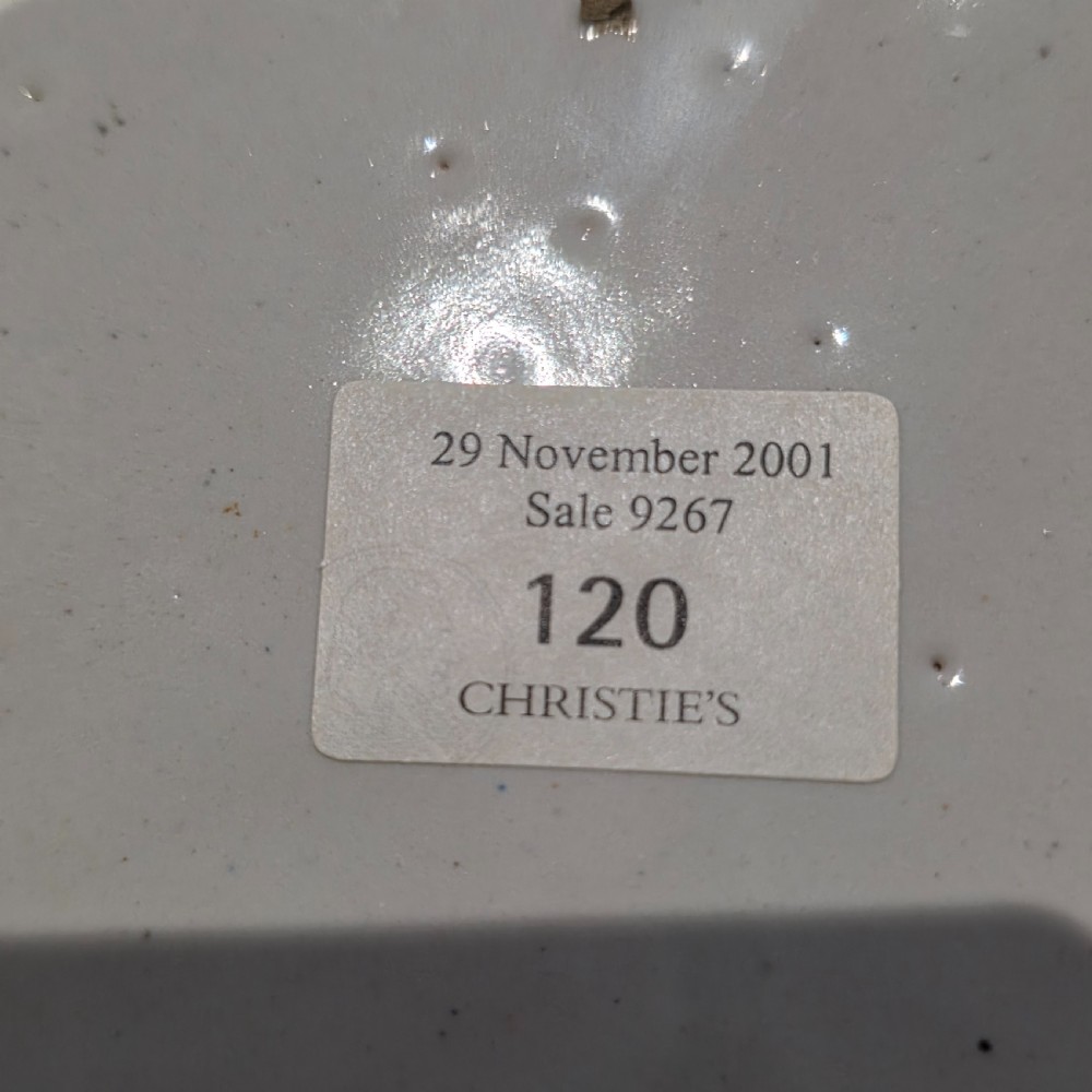 Fine 40cm Continental Faience Charger/Bowl – Late 18thc - Old Christies label View IV