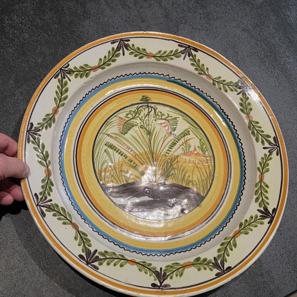 Fine 40cm Continental Faience Charger/Bowl – Late 18thc - Old Christies label View VII