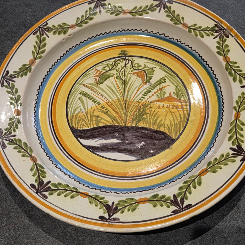 Fine 40cm Continental Faience Charger/Bowl – Late 18thc - Old Christies label View VIII