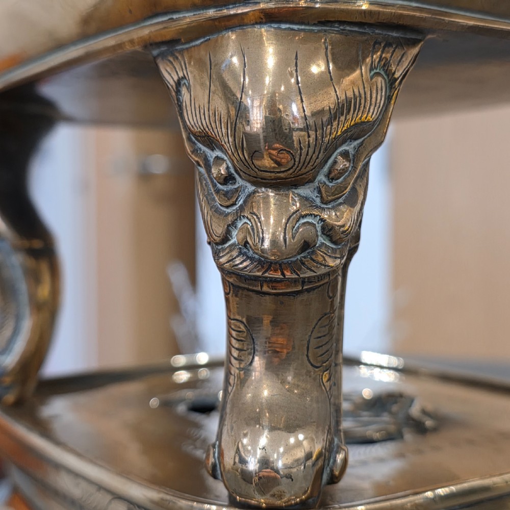 Stunning large mid/late19th century Chinese bronze/brass censer on stand View X