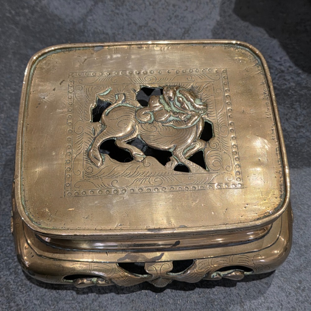 Stunning large mid/late19th century Chinese bronze/brass censer on stand View XV