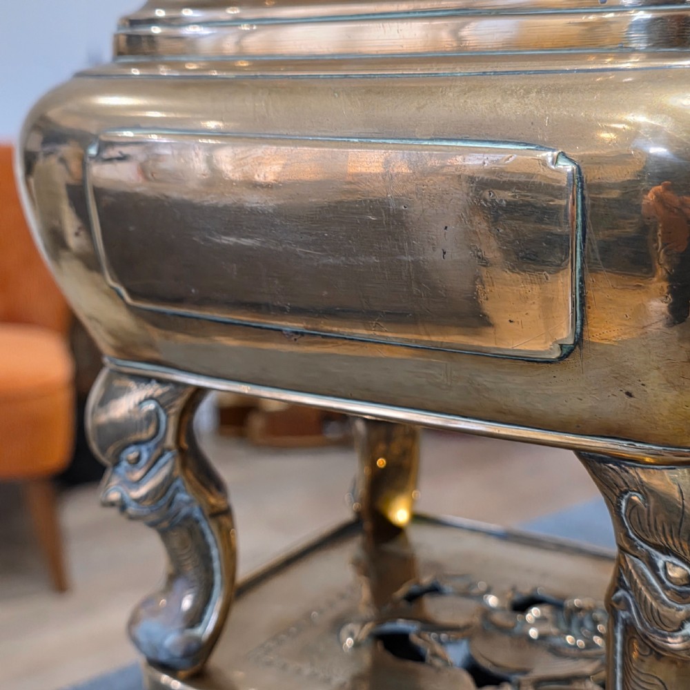 Stunning large mid/late19th century Chinese bronze/brass censer on stand View XX
