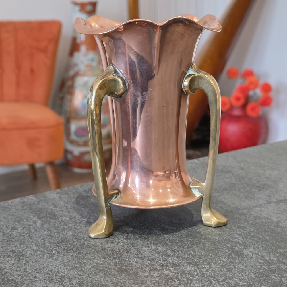 Stylish Arts & Crafts Copper Vase - Fisher Strand View II