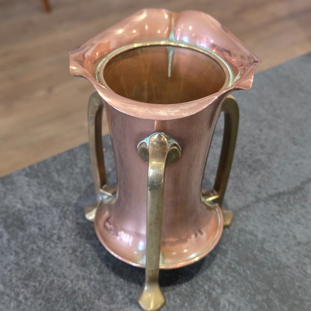 Stylish Arts & Crafts Copper Vase - Fisher Strand View IV