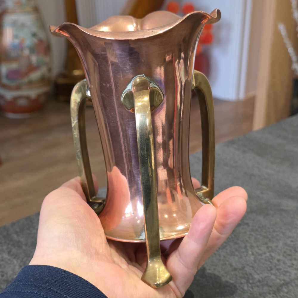 Stylish Arts & Crafts Copper Vase - Fisher Strand View XI
