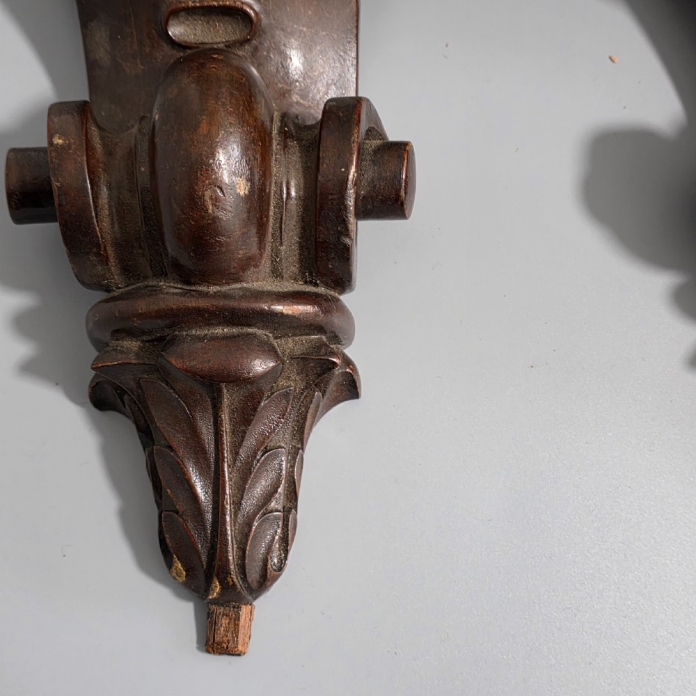 Pair of Antique Carved Wooden Lion Brackets / Shelf Supports – Large Architectural Corbels – Circa 1900 45cm
 View XX