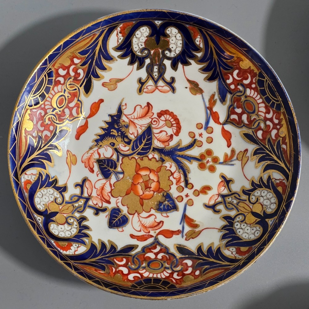 Antique Samson Hancock Derby Imari King’s Pattern Cups & Saucers Set 6 c1860s View XI