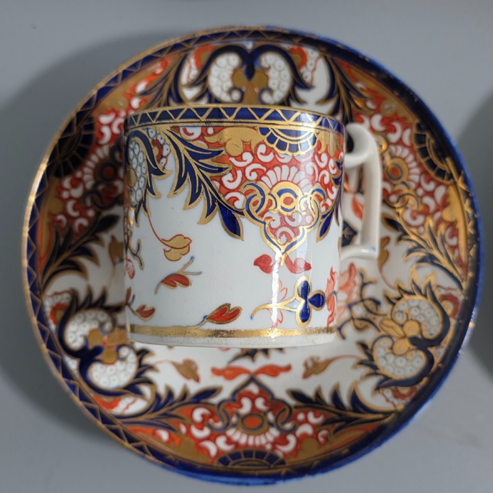Set of 4 x Antique Samson Hancock Derby Imari Pattern Coffee Cans & Saucers – King’s Pattern – Circa 1860s View II