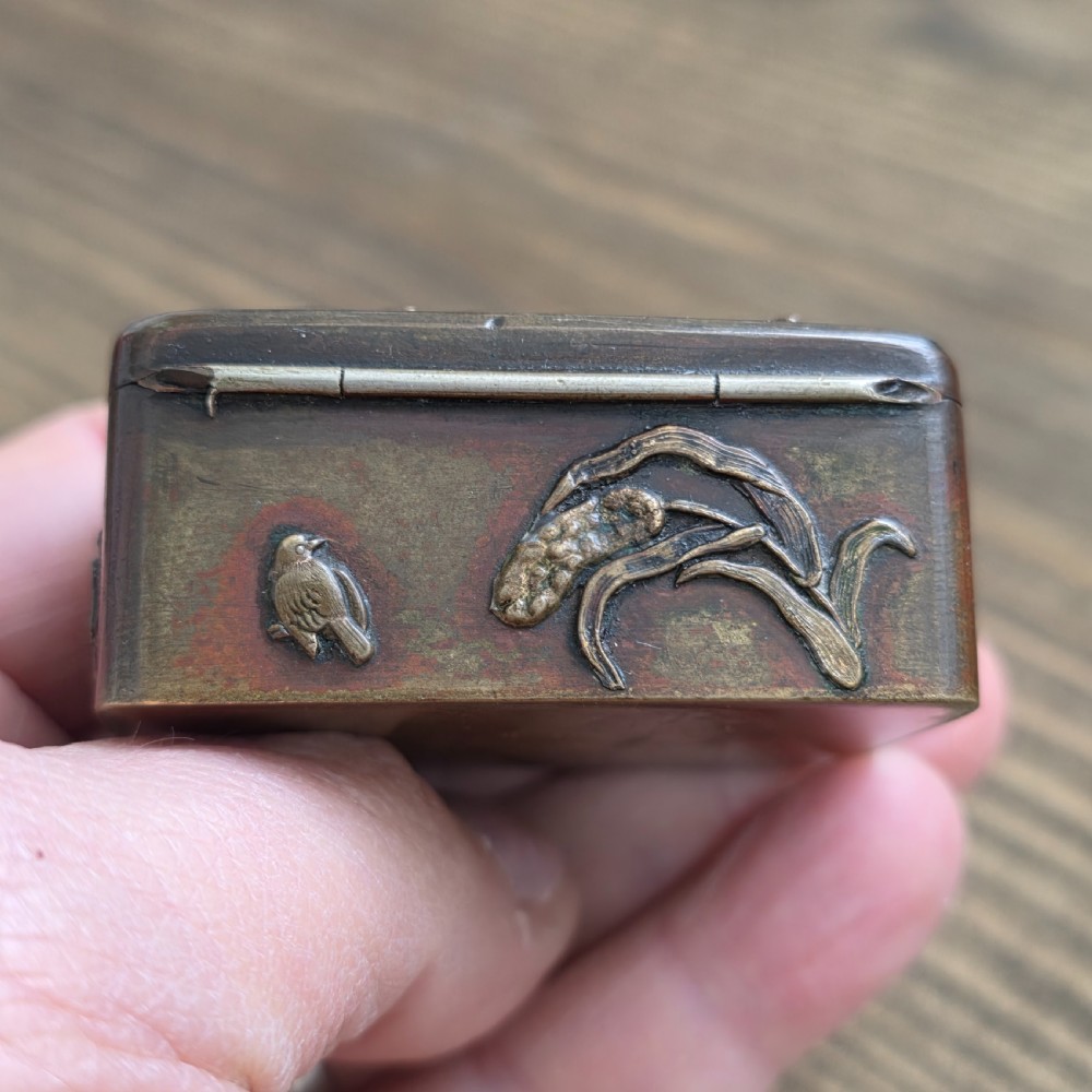 Antique Japanese Bronze/Brass Snuff Box Mid 19thc View IV