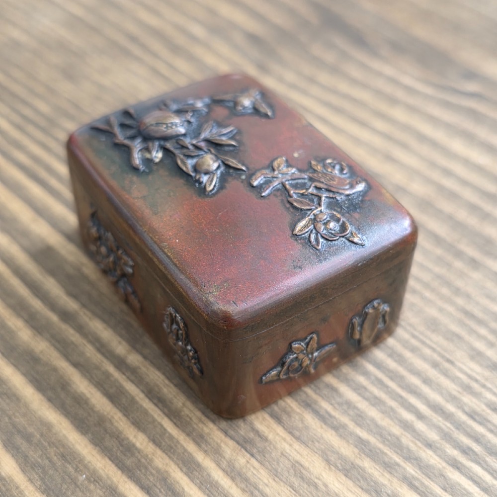 Antique Japanese Bronze/Brass Snuff Box Mid 19thc View VI