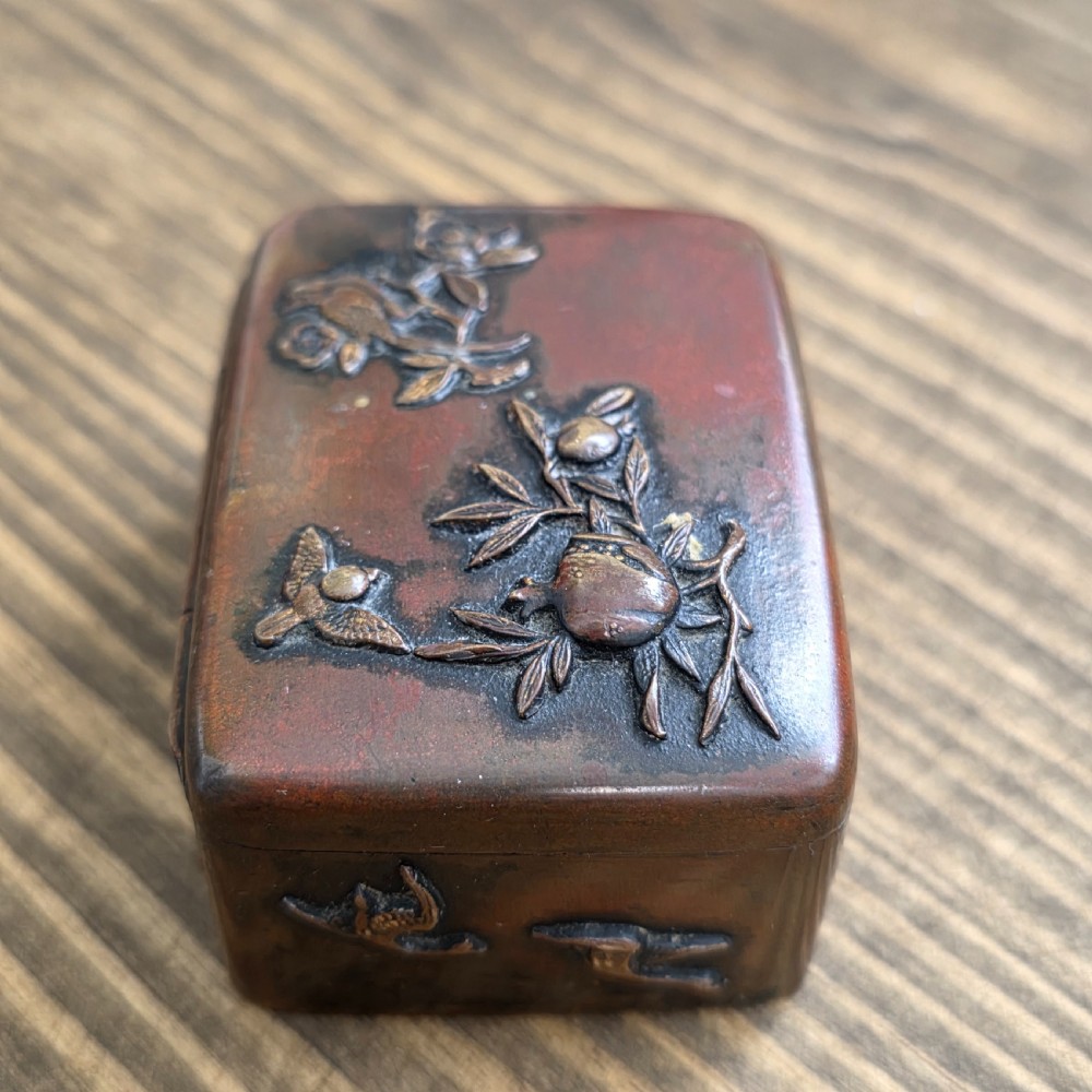 Antique Japanese Bronze/Brass Snuff Box Mid 19thc View VIII