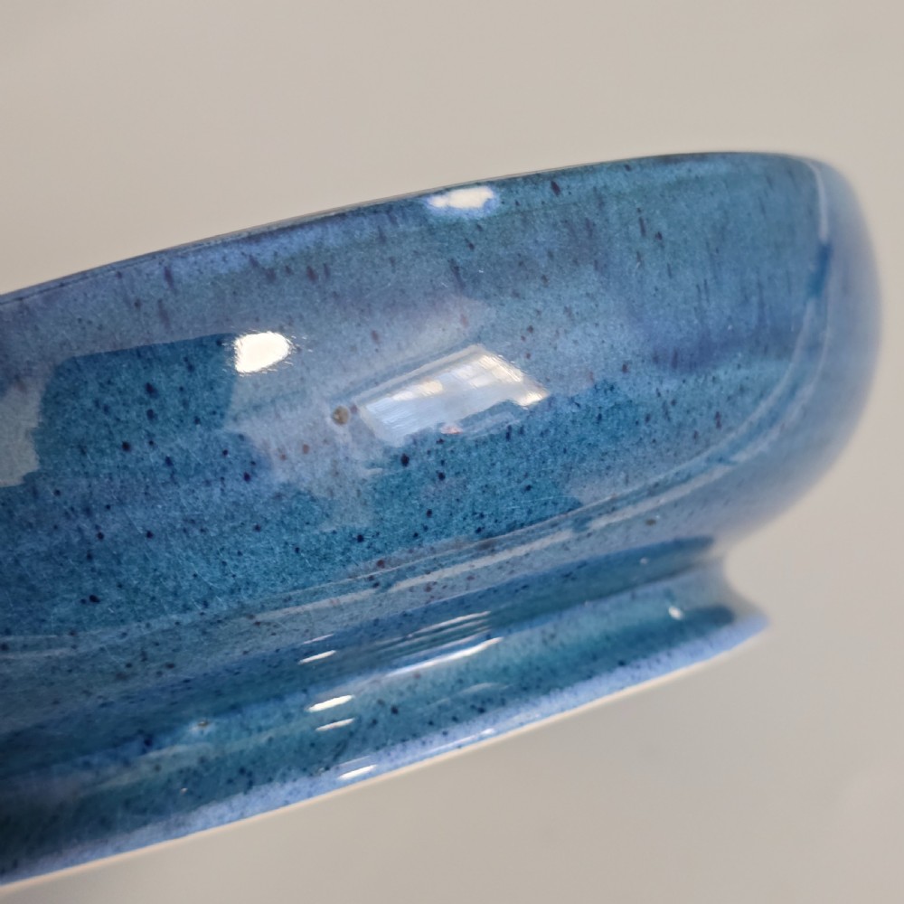 William Moorcroft Moonlit Blue Bowl c1924 Signed WM Art Pottery Dish Collectable View VI