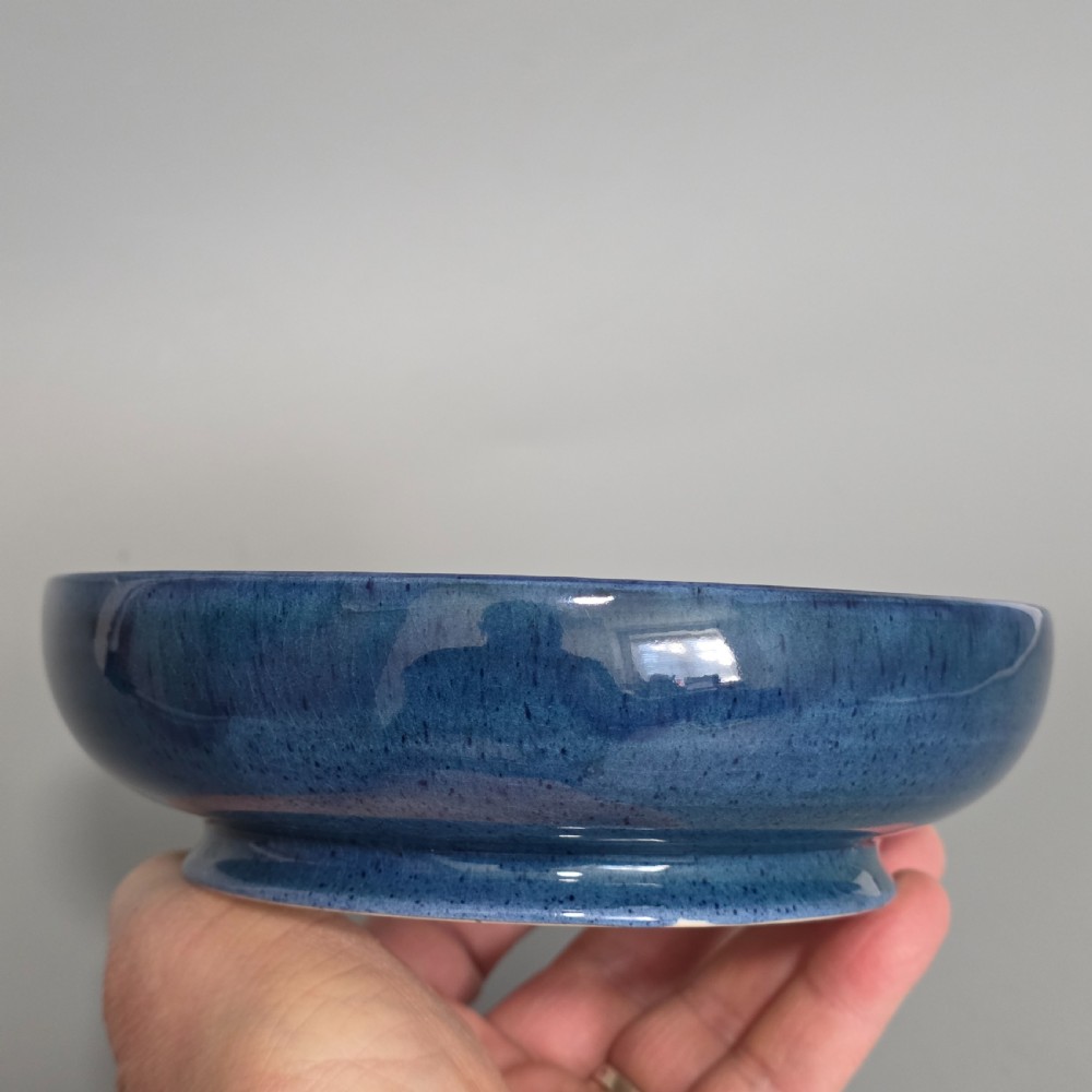 William Moorcroft Moonlit Blue Bowl c1924 Signed WM Art Pottery Dish Collectable View XI