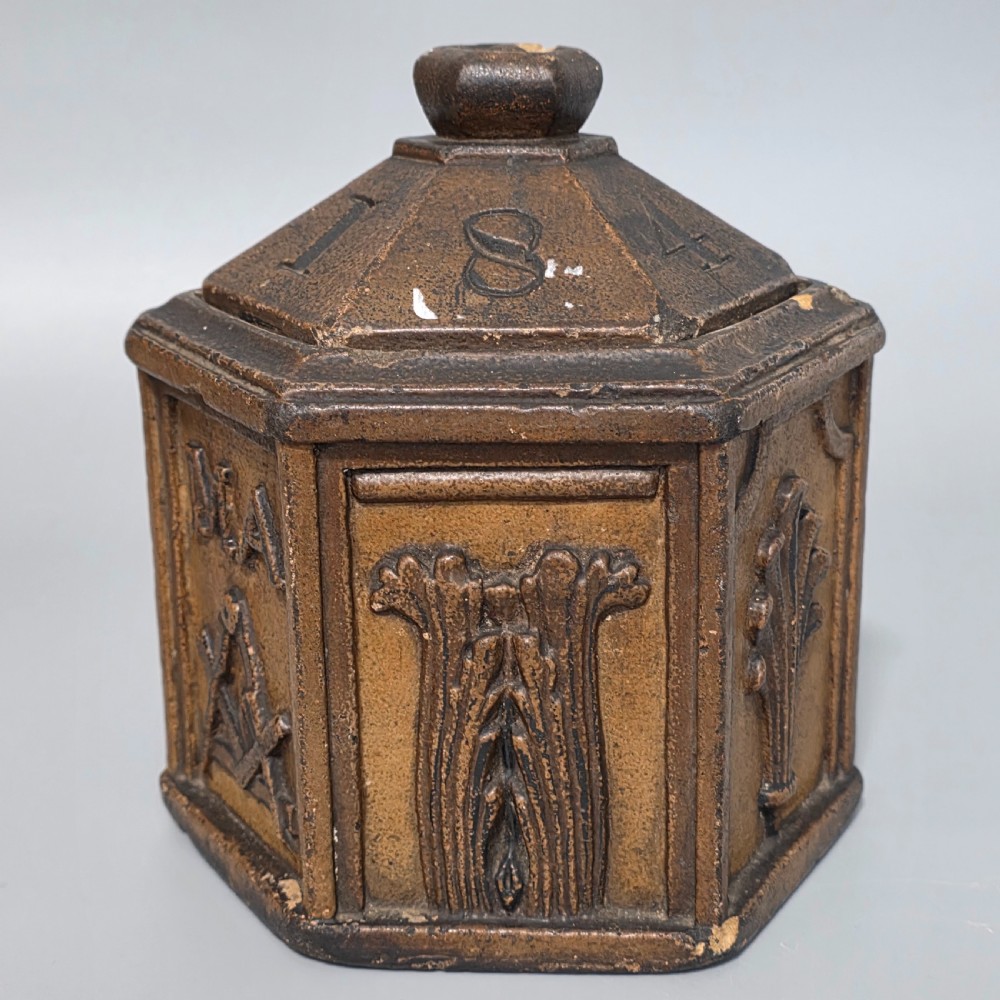 Incredibly Rare Unusual Masonic Carved Stone Box and Cover Dated 1845 View XI