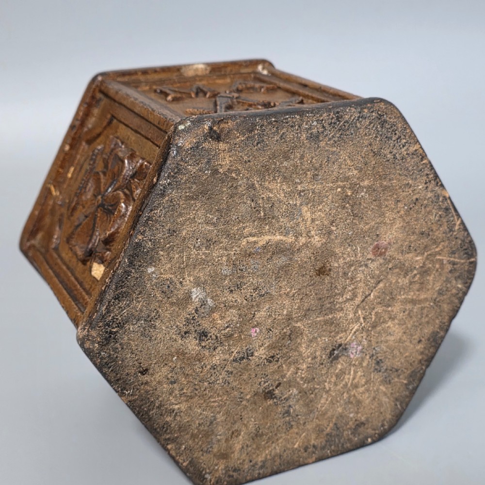 Incredibly Rare Unusual Masonic Carved Stone Box and Cover Dated 1845 View XII