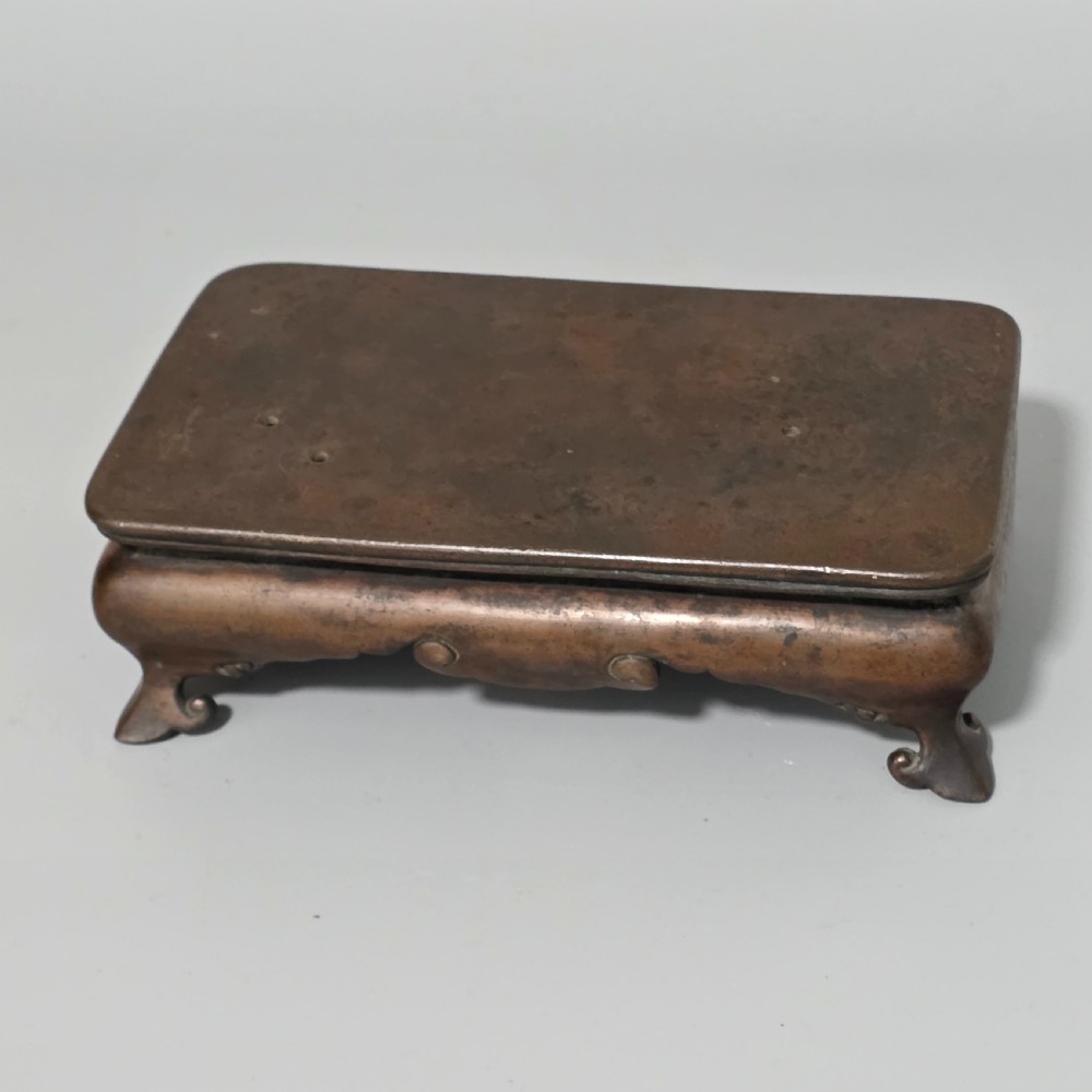 Fine Quality Early 19th Century Chinese Footed Bronze Base 21cm x 12cm  x 6.5cm