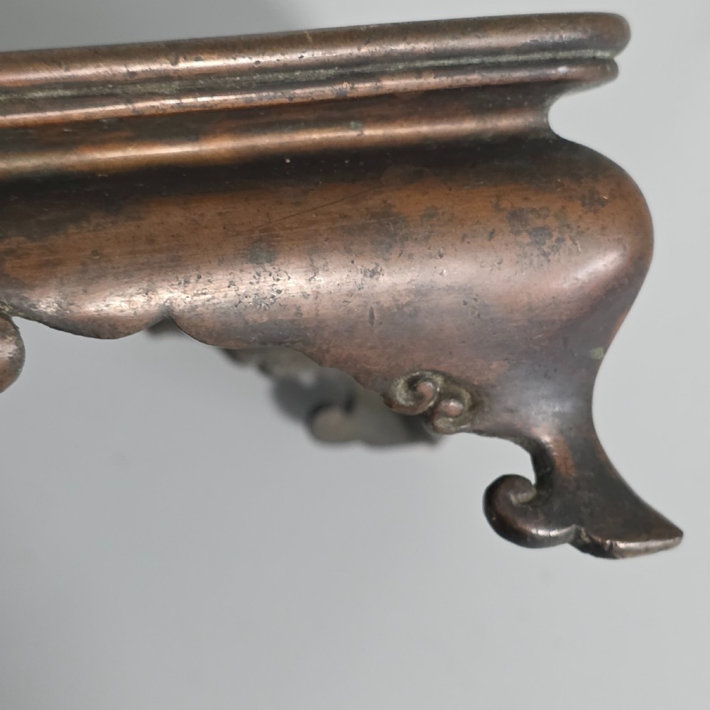 Fine Quality Early 19th Century Chinese Footed Bronze Base 21cm x 12cm  x 6.5cm View IX