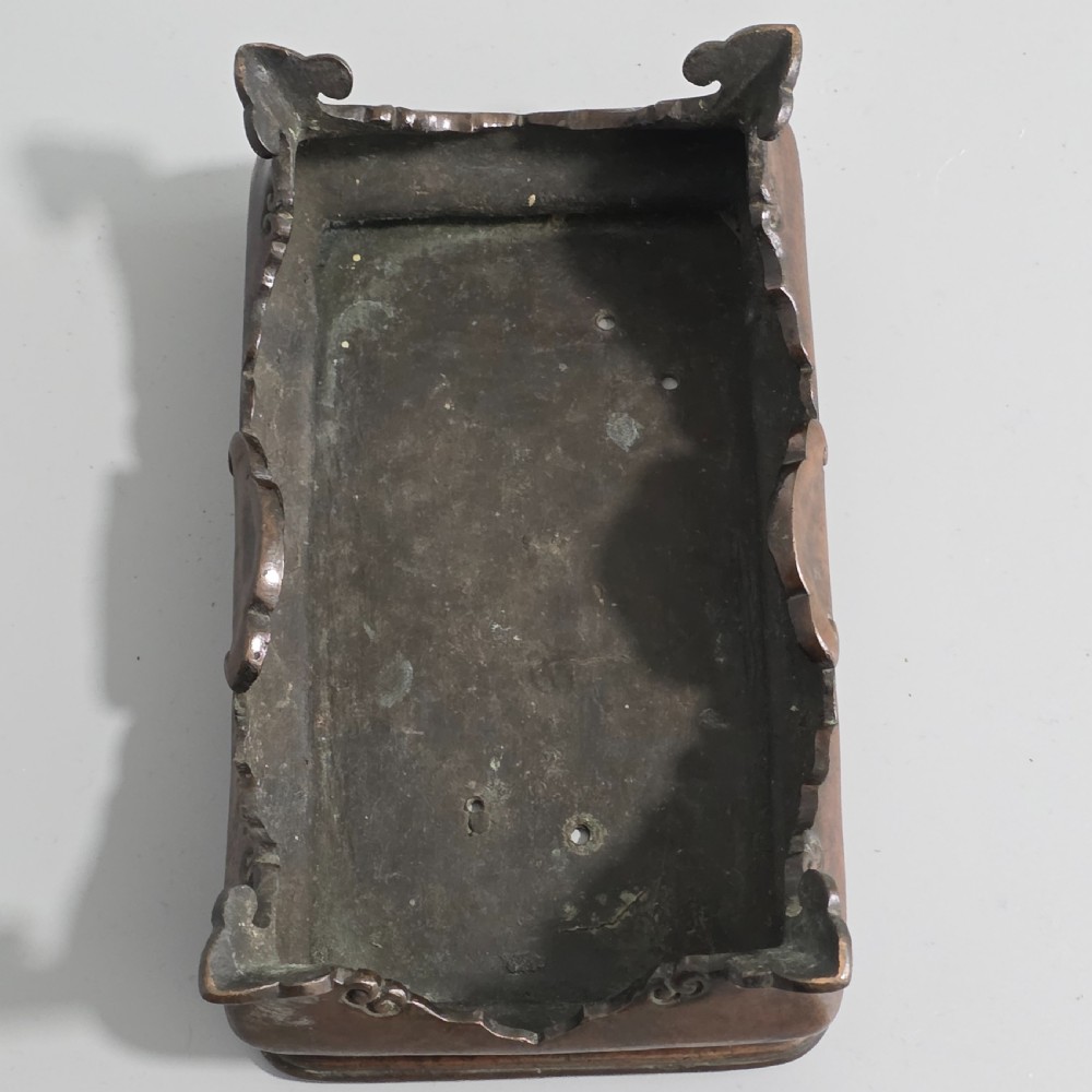 Fine Quality Early 19th Century Chinese Footed Bronze Base 21cm x 12cm  x 6.5cm View XIV