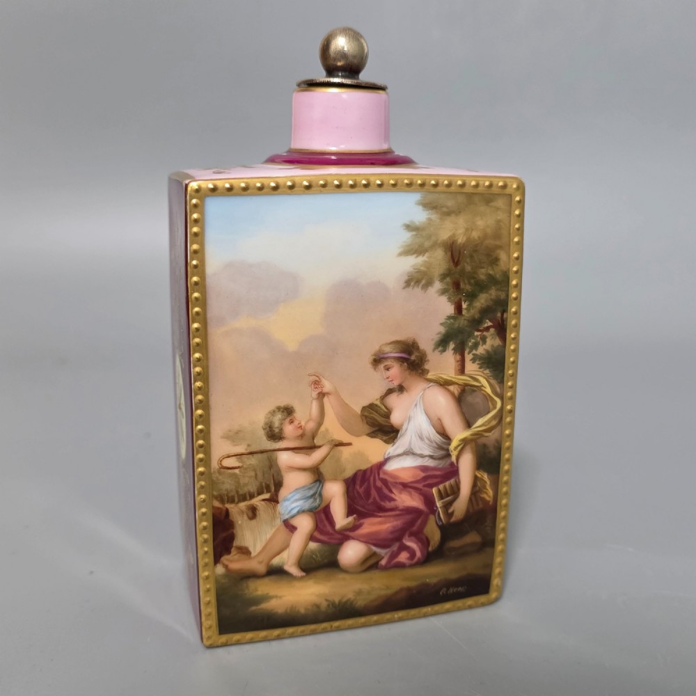 Exquisite 19th Century Royal Vienna Porcelain Tea Caddy.
