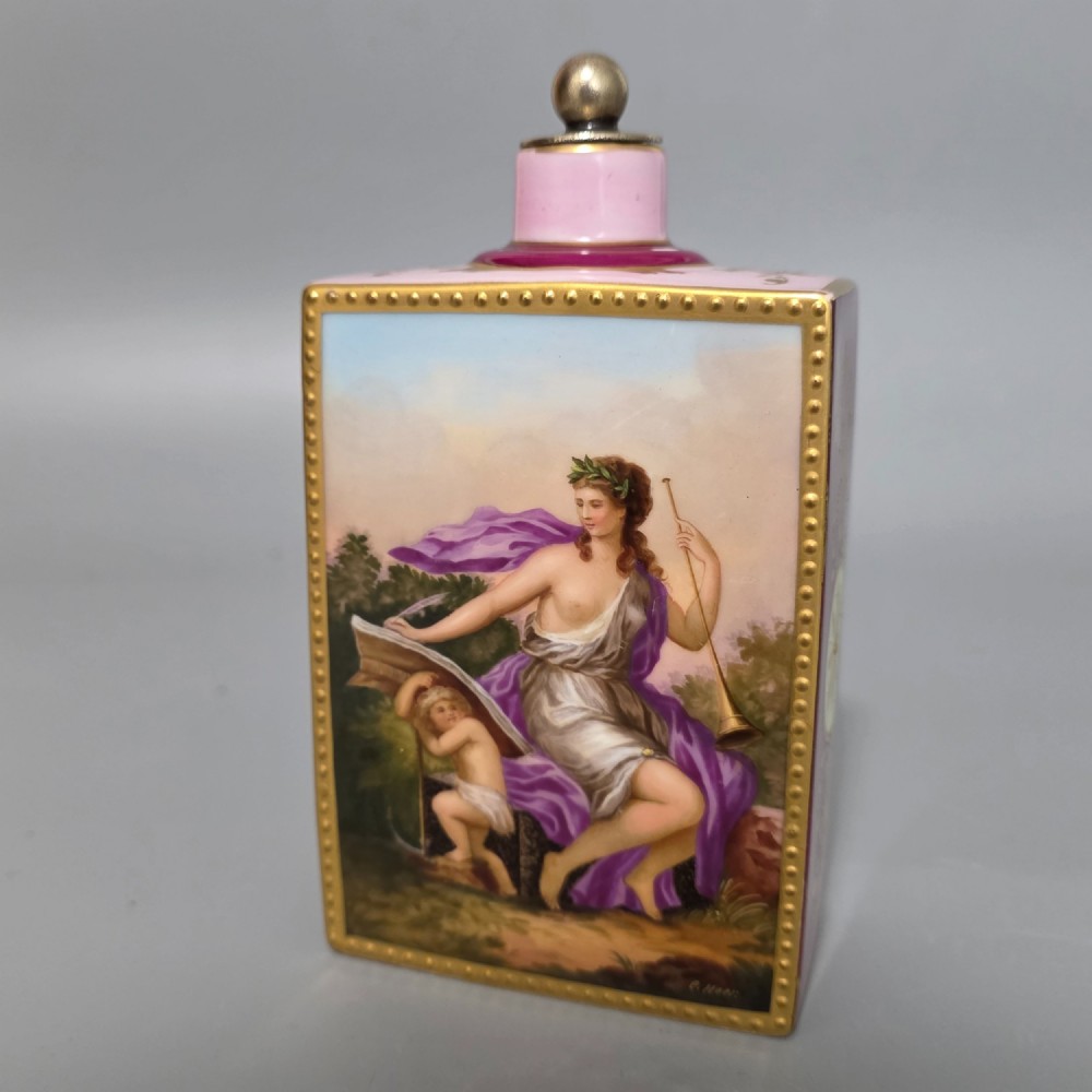 Exquisite 19th Century Royal Vienna Porcelain Tea Caddy. View II