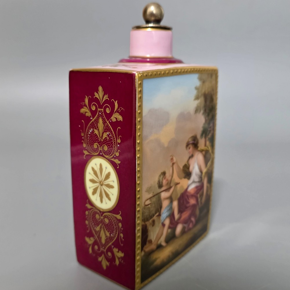 Exquisite 19th Century Royal Vienna Porcelain Tea Caddy. View IV