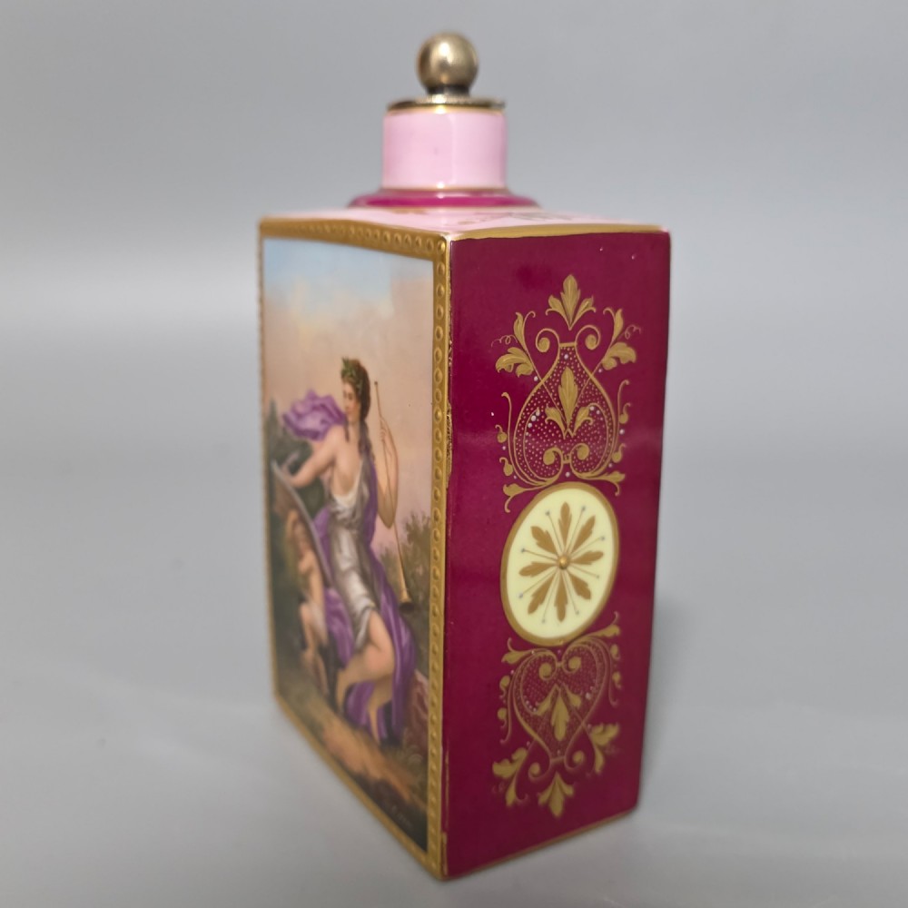 Exquisite 19th Century Royal Vienna Porcelain Tea Caddy. View V