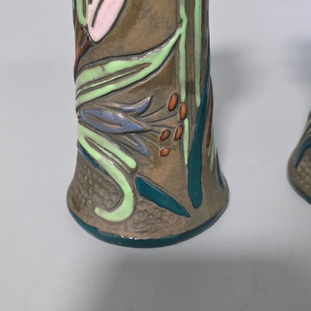 Pair of Art Nouveau Austrian Amphora Reissner & Kessel Vases 24.5cm View IX