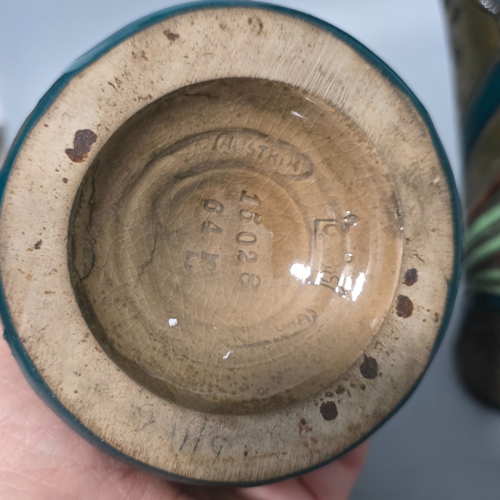 Pair of Art Nouveau Austrian Amphora Reissner & Kessel Vases 24.5cm View X
