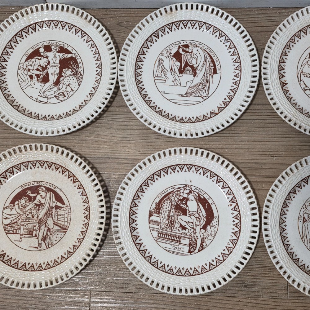 Rare Set of 8 Minton Shakespeare Plates c.1874 – John Moyr Smith – Aesthetic Movement View IV
